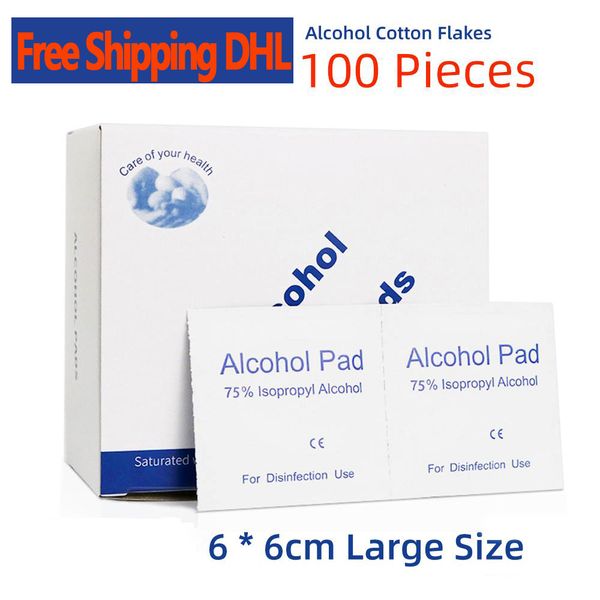 

100pcs/box portable alcohol disinfection tablet alcohol pad swabs wipes skin antibacterial tool cleanser home makeup new ng dhl