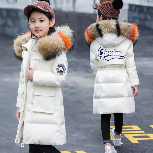 

long girl cotton coat thick zipper fashion coat winter new hooded jacket slim warm clothing girl winter coats kids down 5-12y, Blue;gray