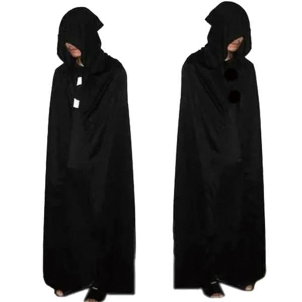 

halloween party cosplay death dress up costume personality black big cloak ghost cloak hooded concise cotton, Silver