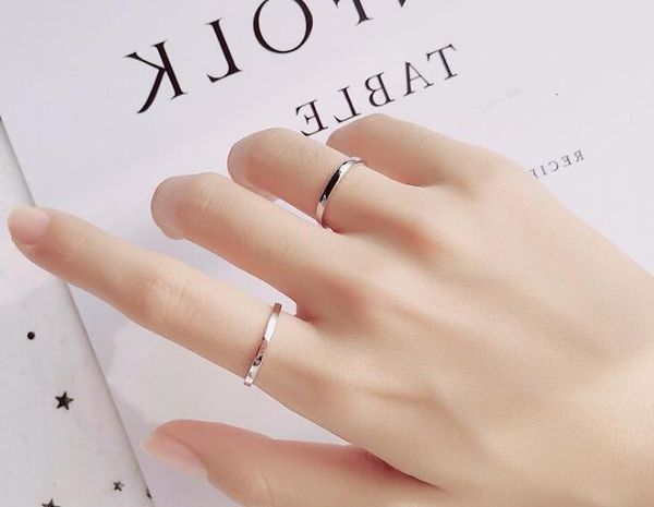 

100% 1pc authentic real.925 sterling silver fine jewelry square polished band ring 2mm women's men's gtlj1418, Golden;silver