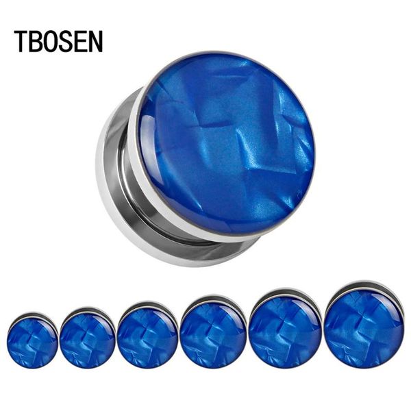 

tbosen shell stainless steel ear piercing plugs tunnels ring body jewelry gauges fashion screw gauges earrings 2pcs 2g 0g 00g, Slivery;golden