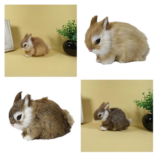 

2x simulation rabbit figurine fairy garden micro landscape model statue