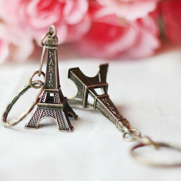 Torre eiffel chaveiro retro bronze mini decoração torre paris tour eiffel chaveiro titular chaveiro feminino saco charme pingente g239p