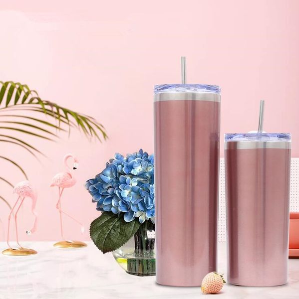 

20oz тощий массажер из нержавеющей стали с вакуумной изоляцией straight кубок пива кружка кофе очки с крышками и соломинки