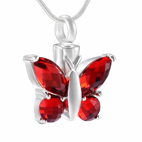 

h8497 fancy red butterfly cremation jewelry pendant urn souvenir urn funeral charm jeweler / pet casket price, Silver