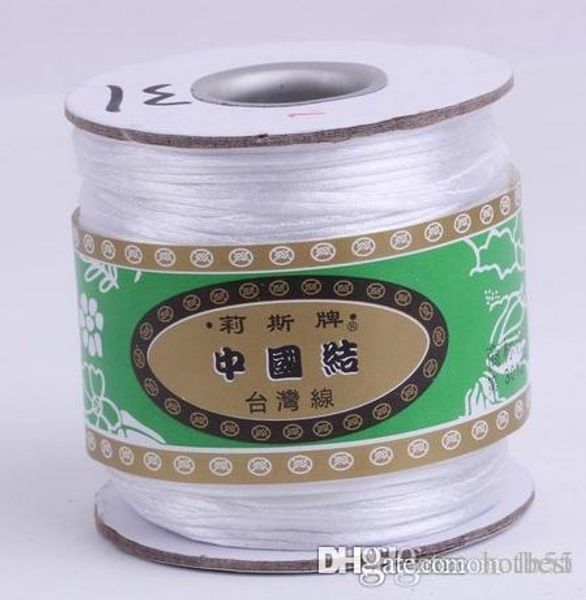 

j425 160m/170yards/lot balck red white multicolor chinese knot string nylon cord rope for crystal bracelet b62 w62 x82, White;red