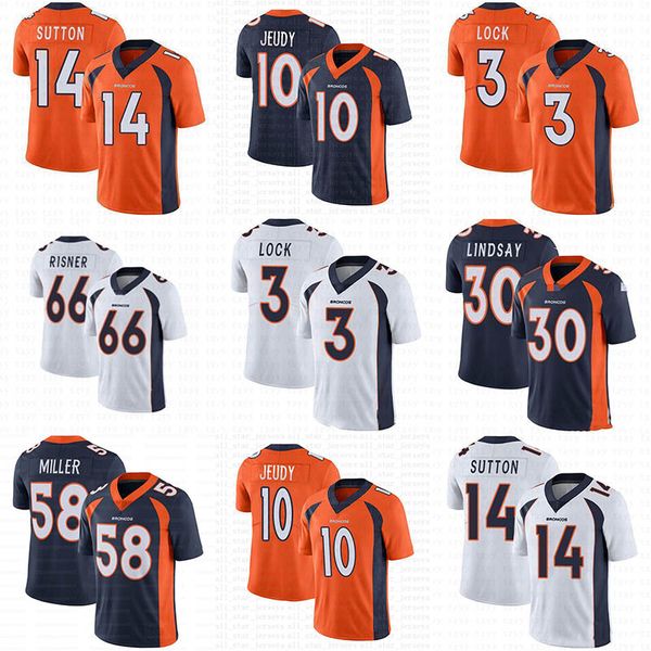 

custom mens womens youth denver jerry jeudy broncos phillip lindsay drew lock bradley chubb melvin gordon courtland sutton kj hamler jerseys, Black