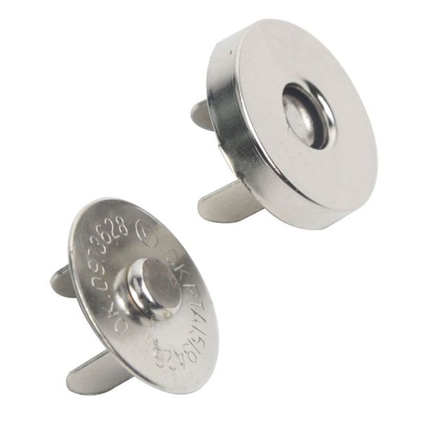 

diy magnetic circular clasp for bag purse clothes (silver, 1.8cm, set of 10, Black