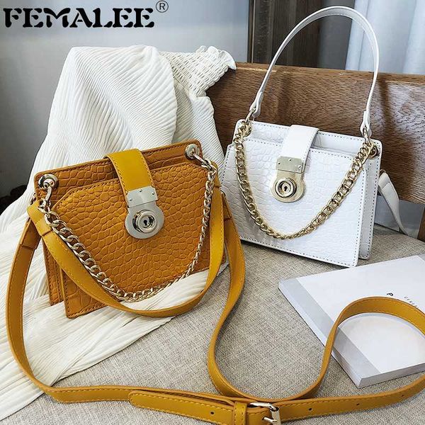 

vintage alligator bags women pu leather crocodile shoulder bags baguette messenger bolsa mujer sac a main