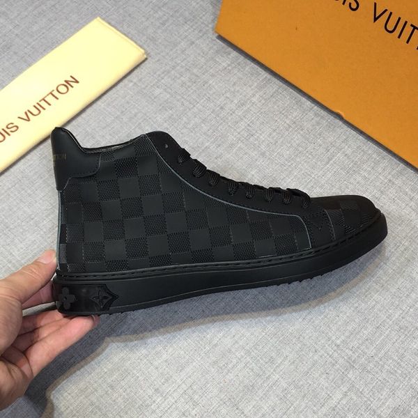 

new style luxury high-end men's casual sports shoes fashion design brand platform high-men's shoes vintage pattern size 38-44 ndtr, Black