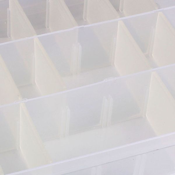 

adjustable 24 compartment plastic storage box jewelry earring case rectangle organizer beads earring jewelry container new