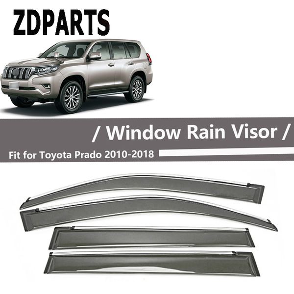 

zdparts 4pcs car wind deflector sun guard rain wind vent visor cover trim accessories for toyota prado 150 j150 2010-2018 abs