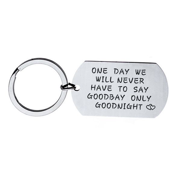 

one day we will never have to say goodbye couple keychain christmas gift, Silver