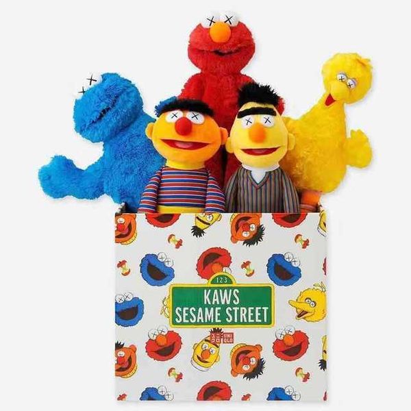 

cute wholesales sesame street & kaws 5 models plush toys elmo/big bird/ernie/monster stuffed great gifts for kids