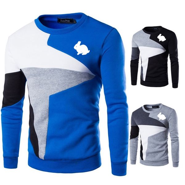 

2019 sweaters men funny cute rubbit printed casual o-neck slim cotton knitted mens sweaters pullovers men brand clothing, White;black