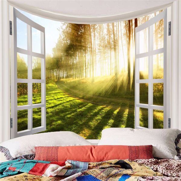 

sunshine forest is only beautiful tapestry sunshine point-blank scenery me decorates household adornment