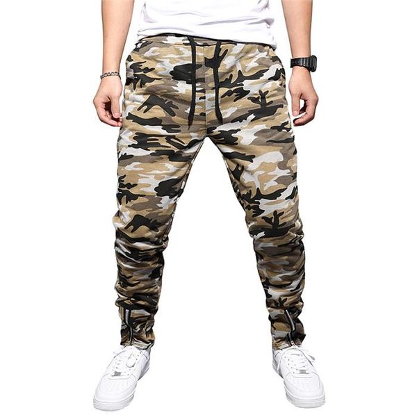 

casual desinger pencil pants drawstring autumn style homme clothing fashion style casual apparel camouflage print mens, Black