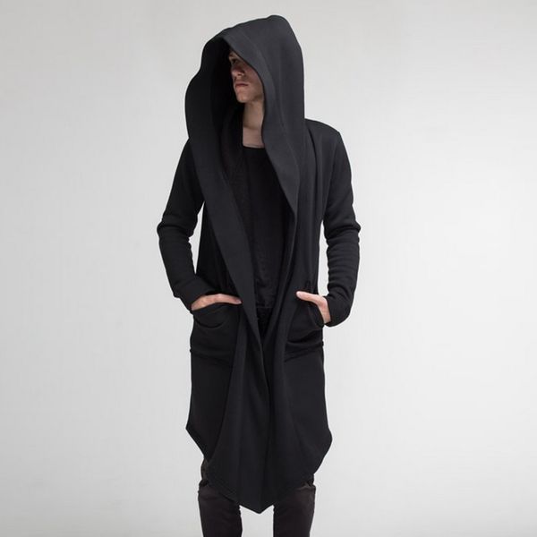 

mjartoria 2019 male hooded sweatshirts black long pattern mantle hoodies fashion jacket long sleeves coats outwear sale