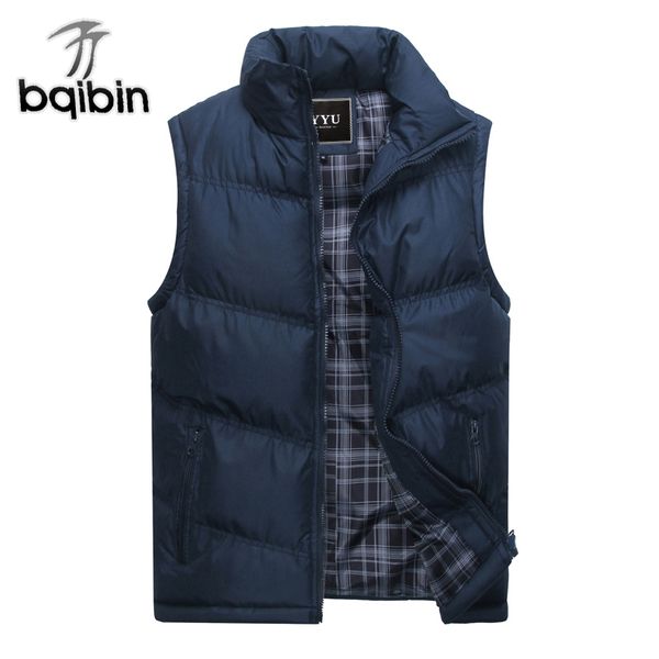 

2018 new mens jacket sleeveless vest winter fashion casual coats male cotton-padded men's vest men thicken waistcoat 3xl, Black;white