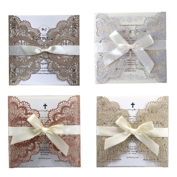 

10pcs lace cut butterfly invitations cards kits wedding bridal shower birthday anniversary party cards