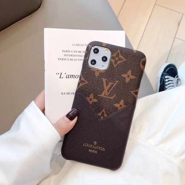 

designer luxury phone cases for iphone 11 pro max 7 8 plus x xs max xr fashion leather card bag phone back cover