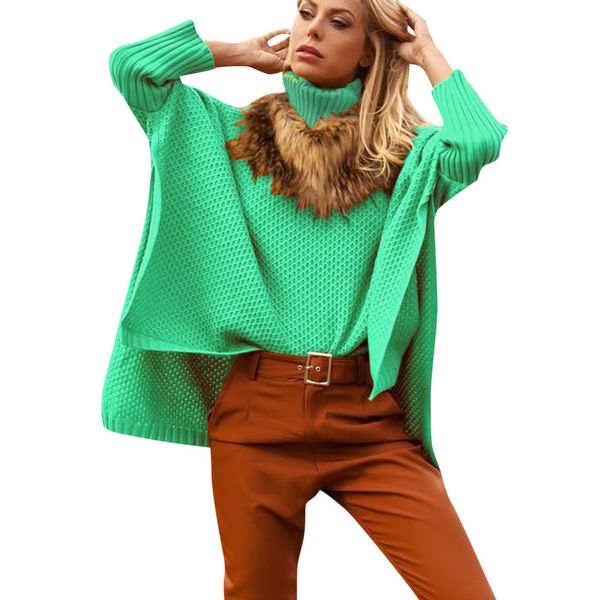 

sweater women 2019 sweat women in women's pullover winter clothes knitted sweater turtleneck batwing sleeve korean style, White;black
