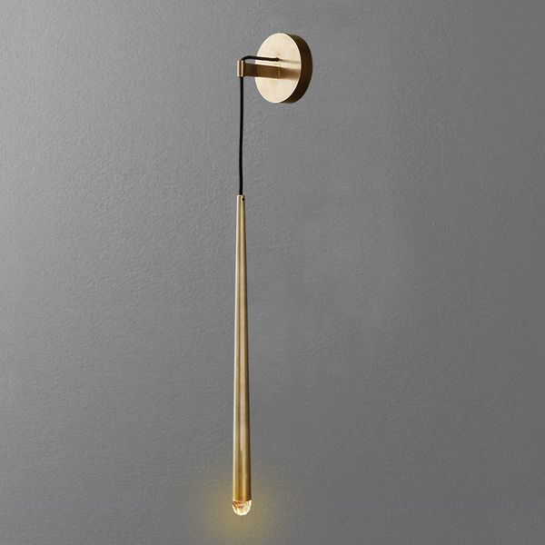 

post modern light luxury living room bedroom bedside all copper lamp simple nordic sample room l villa wall lamp