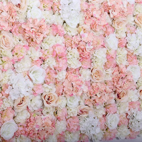 

Искусственная стена цветка 60X40CM розовая гортензия панель свадебный фон фон для свадебного украшения поставки клиента