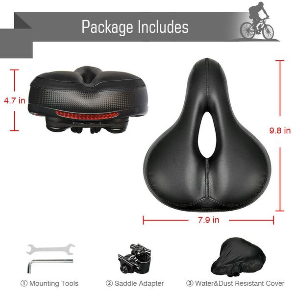

big butt bike saddle large bicycle saddle cycling soft seat cushion seat black