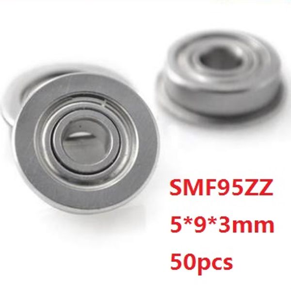 50 pçs / lote Frete grátis SMF95ZZ S MF95ZZ ABEC-5 5x9x3mm Flange Rolamento de Esferas Profundos 5 * 9 * 3mm MF95 ZZ Z