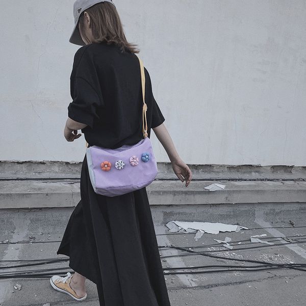 

women fashion nylon four flowers coin purse shoulder messenger casual women small change mini money bags crossbody bag