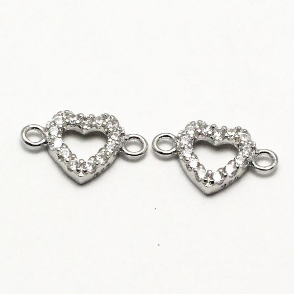 

beadsnice fine 925 jewelry connector heart pendant links for pendants components connectors for bracelet or pendants id21429, Silver
