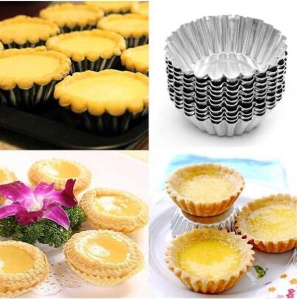 

10pcs nonstick ripple aluminum baking tartlets and mold flower pans cup reusable tart muffin alloy cupcake egg shape dsvsd
