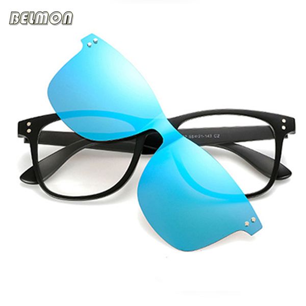 

optical eyeglasses frame men women fashion clip on magnets polarized sungllasses glasses spectacle frame for male ct-tr2282, Black