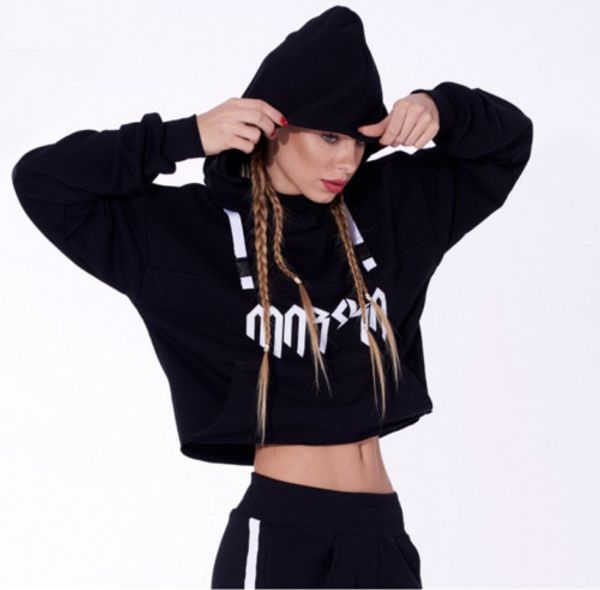 

Women's Sexy Hoodie Long Sleeve Printed Casual Sweatshirt Crop Top Pullover Tops