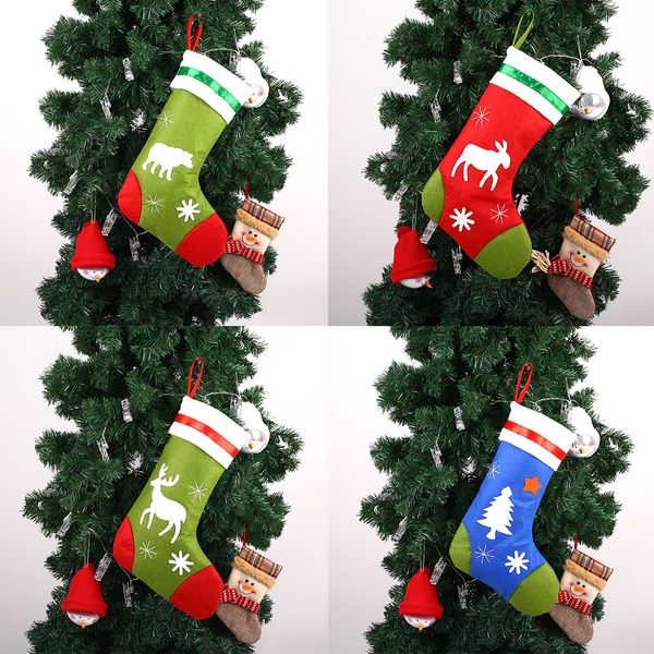 

non-woven christmas sock bags candy gifts storage pouch holder organizer party