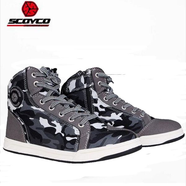 

gray and camouflage color motorcycle boots mt016 scoyco knight protective motocross motorbike shoes size 39-40-41-42-43-44-45