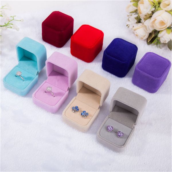 

fashion jewelry box ring earrings pendant jewelry collection organizer holder wedding engagement gift packing box cases, Black;white