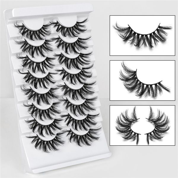 

8 pairs lashes natural long 3d faux mink eyelashes thick handmade full strip lashes volume soft mink false eyelashes