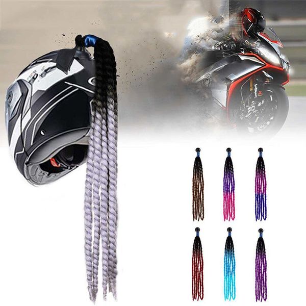 

motorcycle gradient ramp helmet braids wig twist braid motocross motorbike off road moto decoration crochet braids punk style