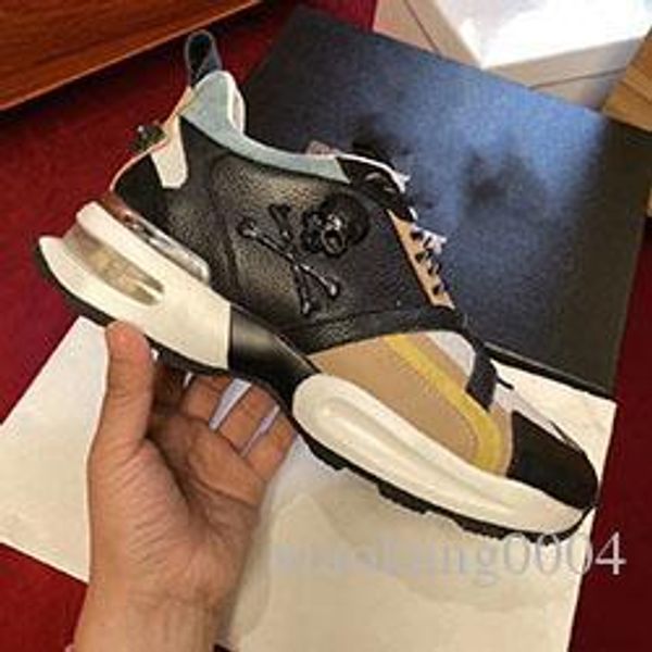 

mens shoes casual fashion outdoor platform fitness footwears hi-sneakers monster 0.2 luxury style leather herren sport m11, Black