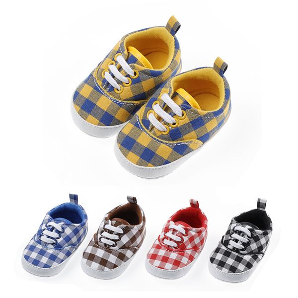 

new baby toddler shoes spring and autumn models plaid newborn infant baby girl boy first walkers soft sole anti-slip shoes