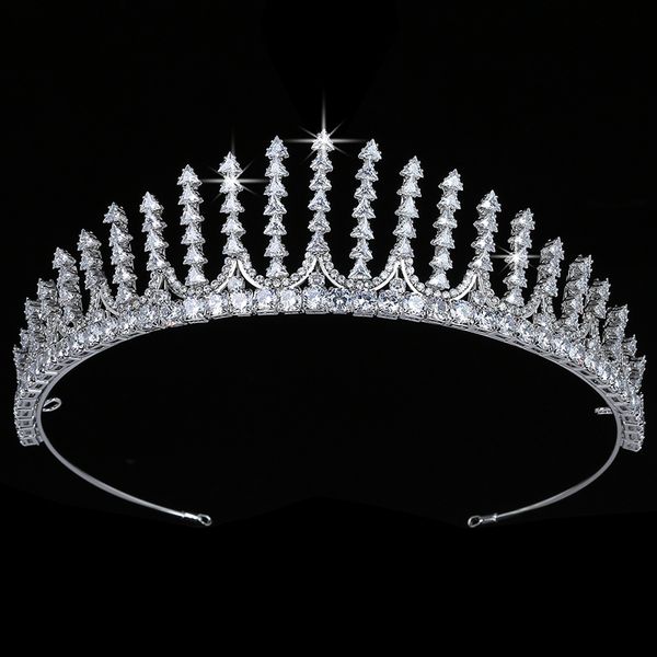 

корона hadiyana урожай достойное колючих tiara свадебные аксессуары для волос невесты цирконий princess jewelry bc5692 диадема, Golden;white