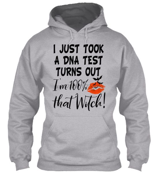 

men hoodie long sleeve i'm 100% that witch women streetwear, Black