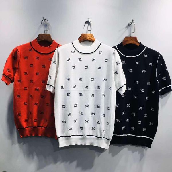 

312 2020 летний бренд тот же стиль свитер пуловер письмо круглый вырез мода вышивка роскошная женская одежда kint qian, White;black