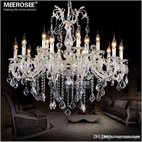 

15 lights silver color crystal chandelier lamp big crystal lustre light fixture 2 tiers l villa cristal lighting