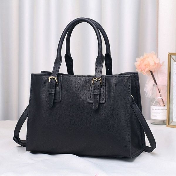 

ladies pu handbag solid color elegant style large capacity women shoulder bag