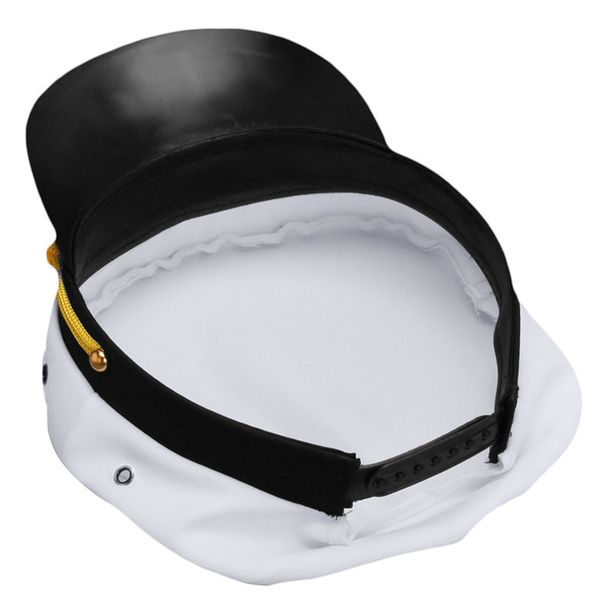 

vintage white skipper sailors navy captain boating military yacht hat cap party fancy dress costume ho654600, Blue;gray