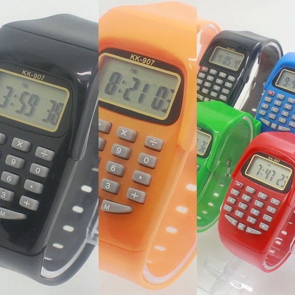 

4alnv calculator watch student examination led student electronic desk calculator computer desk watch math examination portable computer tab, Blue
