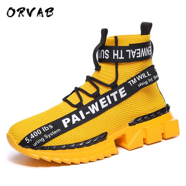 

new style thick bottom running shoes for men outdoor sport shoes man training athletic jogging white high sock sneaker